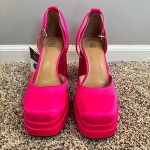 Wild Fable Pink Platform Heels with Square Toe